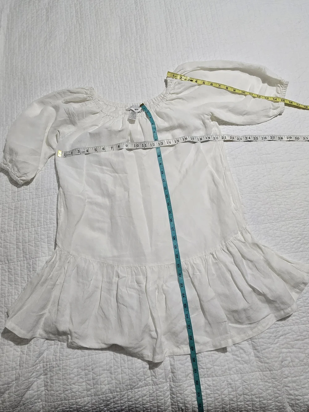 Tommy Bahama White Off-Shoulder Ruffle Hem Mini Dress - Picture 4 of 6